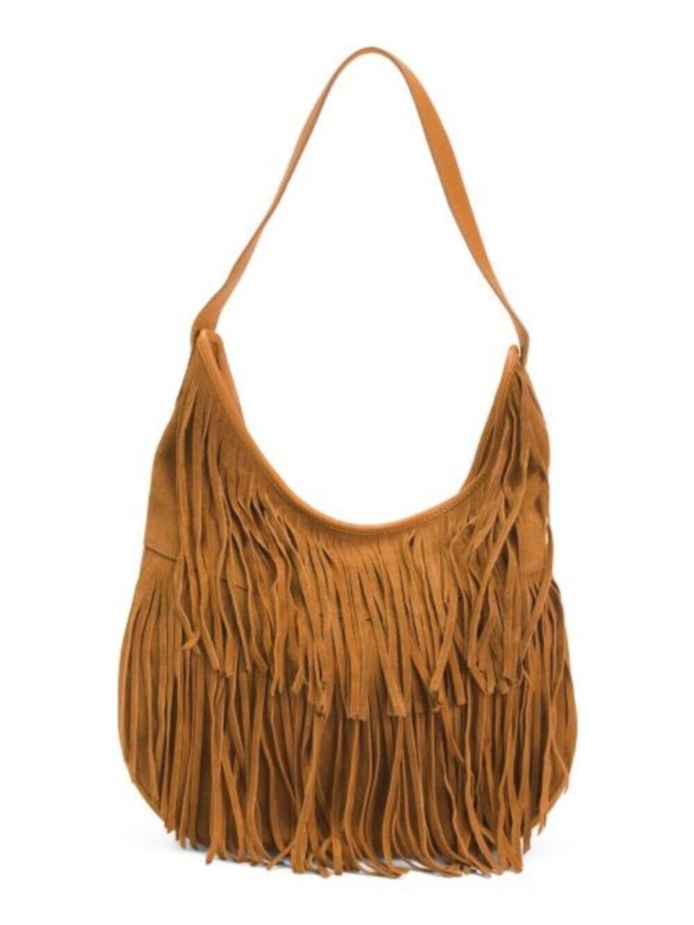 VILENCA Suede Allover Front Fringe Hobo